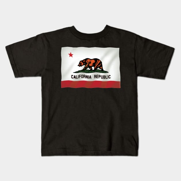 California Republic State Flag Bear Kids T-Shirt by jdunster